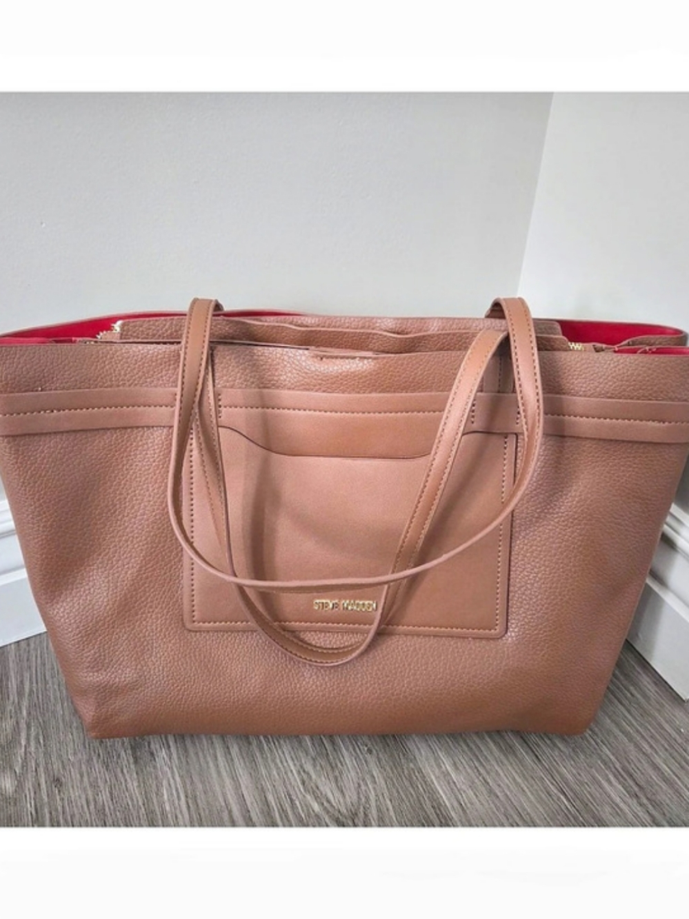 Steve Madden Leather Tote in Brown